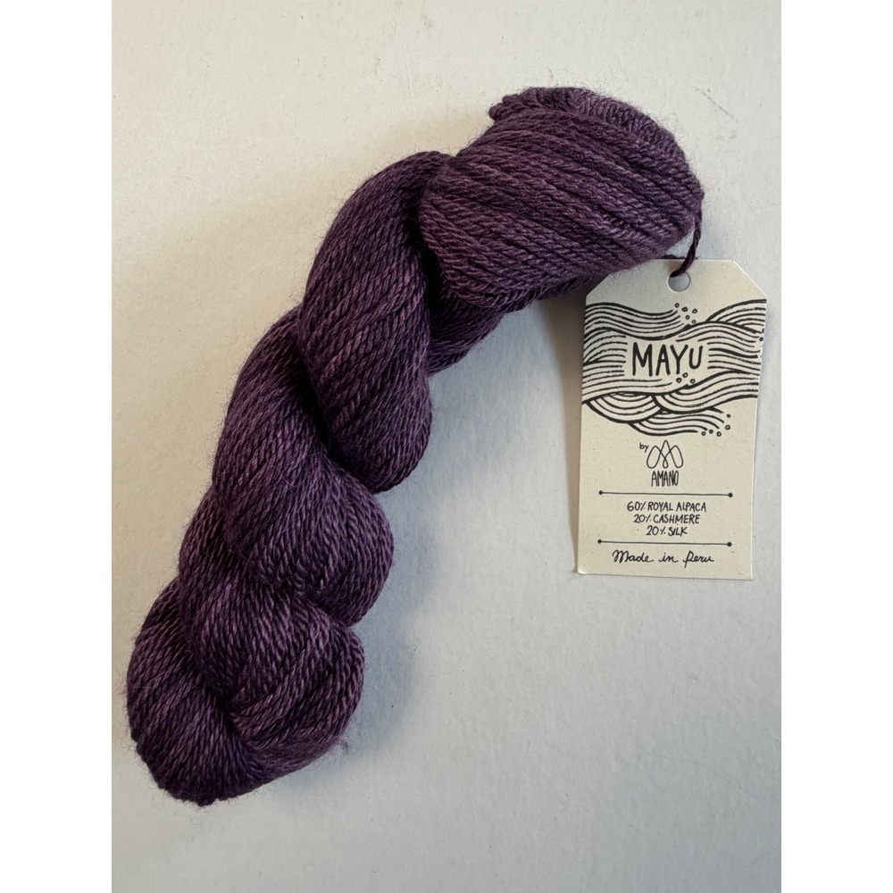 Amano Mayu Alpaca Cashmere Silk Yarn Purple 50g 109yd Luxury Yarn